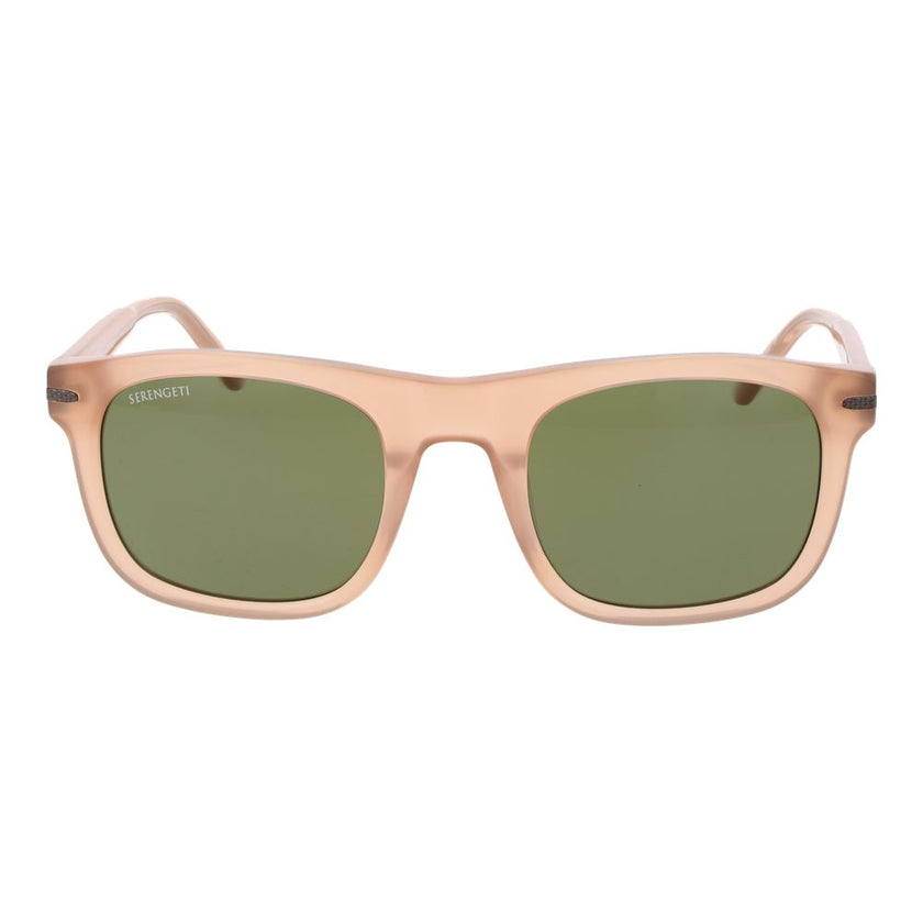 Serengeti-Sonnenbrille aus beigefarbenem Azetat