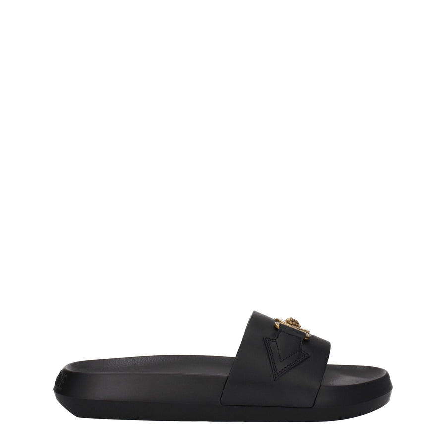 Versace Black Leather Loafers