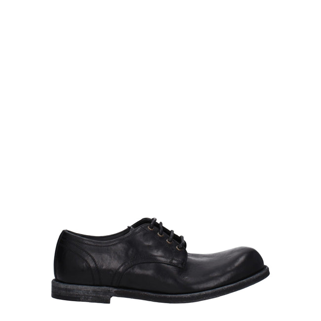 Dolce & Gabbana Schwarze Oxford- und Derby-Schuhe aus Leder