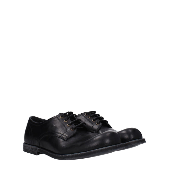 Dolce & Gabbana Schwarze Oxford- und Derby-Schuhe aus Leder