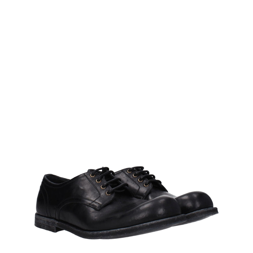 Dolce & Gabbana Schwarze Oxford- und Derby-Schuhe aus Leder