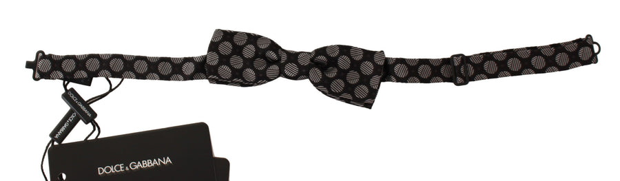 Dolce & Gabbana Brown Silk Polka Dot Jacquard Men's Bow Tie Papillon