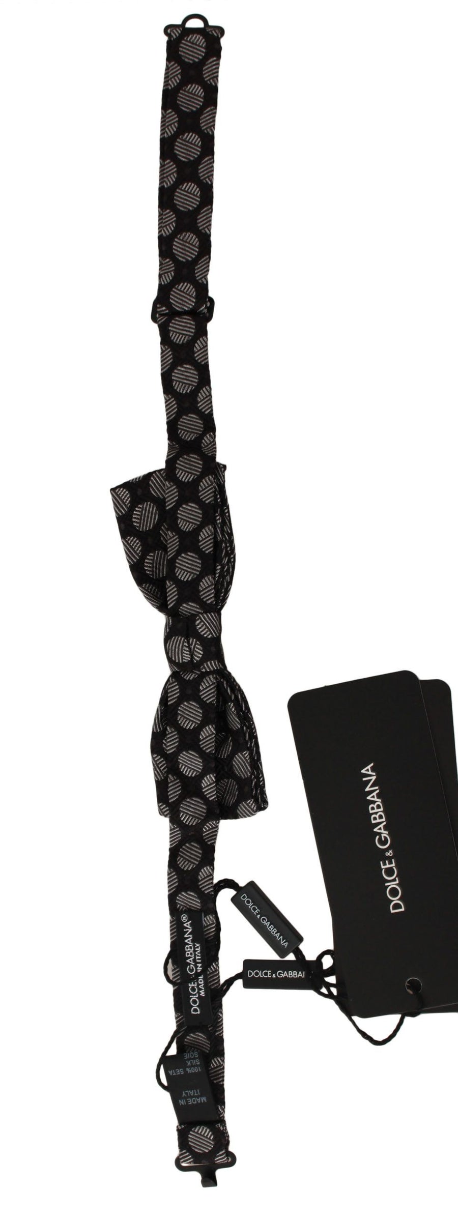 Dolce & Gabbana Brown Silk Polka Dot Jacquard Men's Bow Tie Papillon