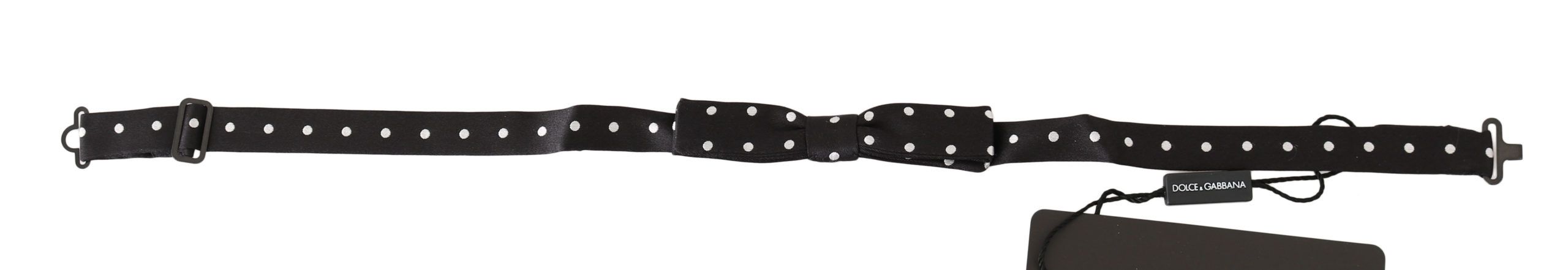 Dolce & Gabbana Schwarze 100% Seide Polka Dot Verstellbare Fliege