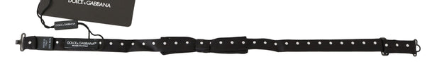 Dolce & Gabbana Schwarze 100% Seide Polka Dot Verstellbare Fliege