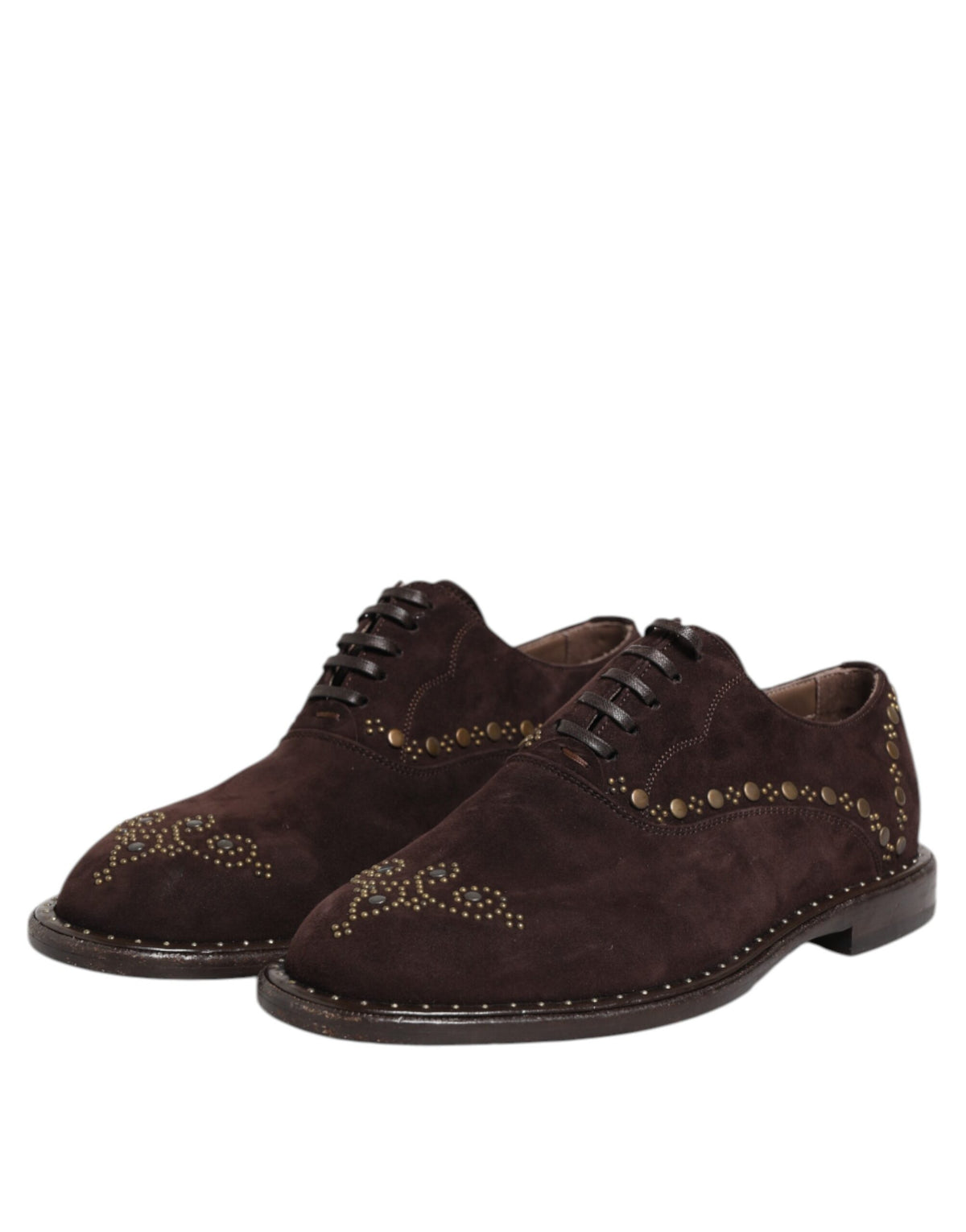 Dolce & Gabbana Brown Velvet Oxford Lace-Up Shoes