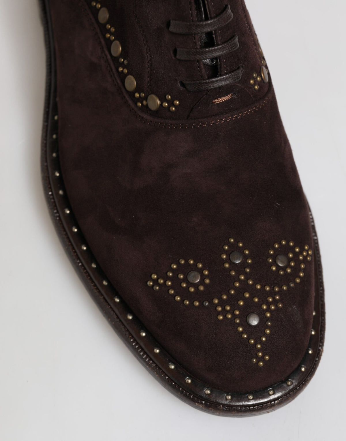 Dolce & Gabbana Brown Velvet Oxford Lace-Up Shoes