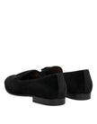 Dolce & Gabbana Schwarzer Samt Loafers Formal Männer Kleid Schuhe