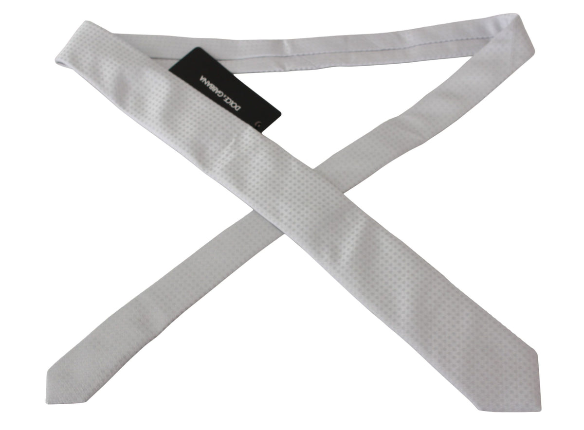 Dolce & Gabbana White Patterned Classic Men's Tie
