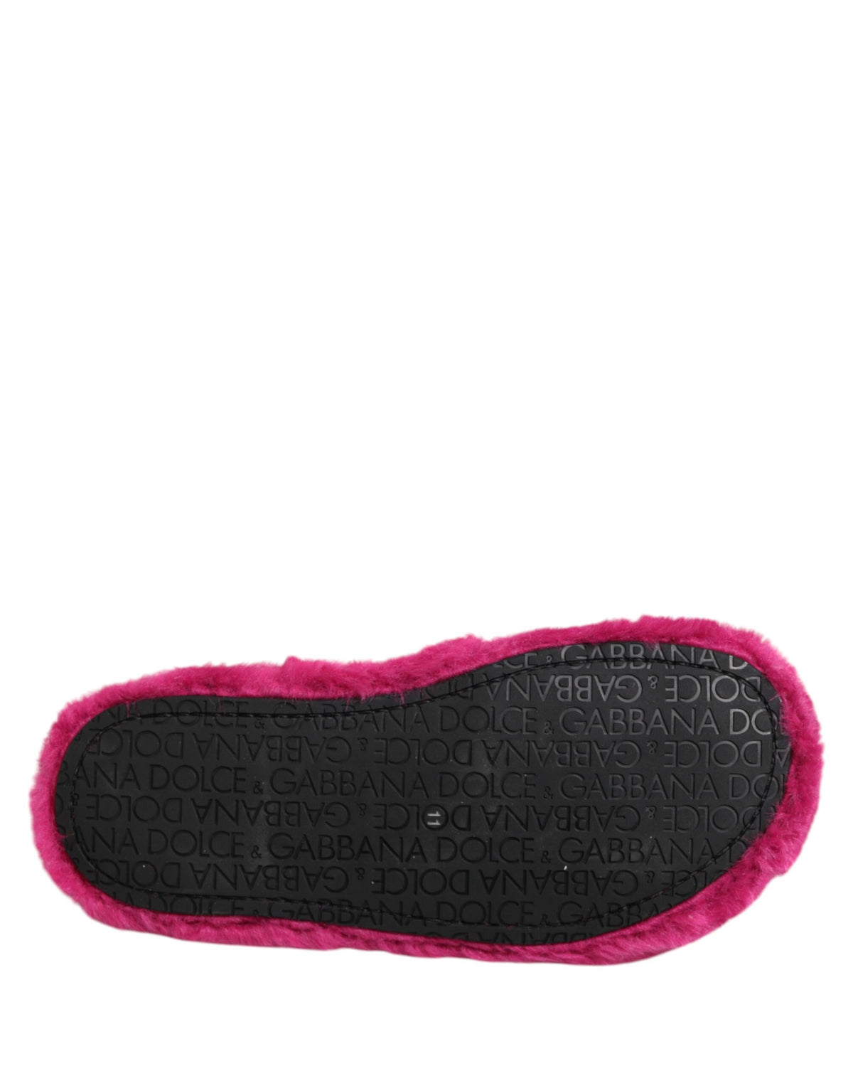 Dolce & Gabbana Pink Acrylic Faux Fur Men's Flat Sandals Shoes