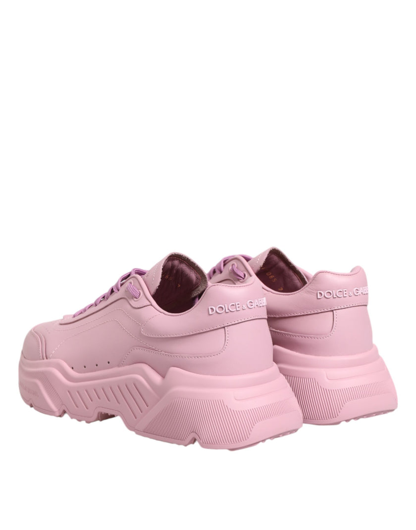 Dolce & Gabbana Rosa Leder Daymaster Low Top Sneakers Schuhe