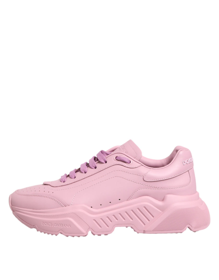 Dolce & Gabbana Rosa Leder Daymaster Low Top Sneakers Schuhe
