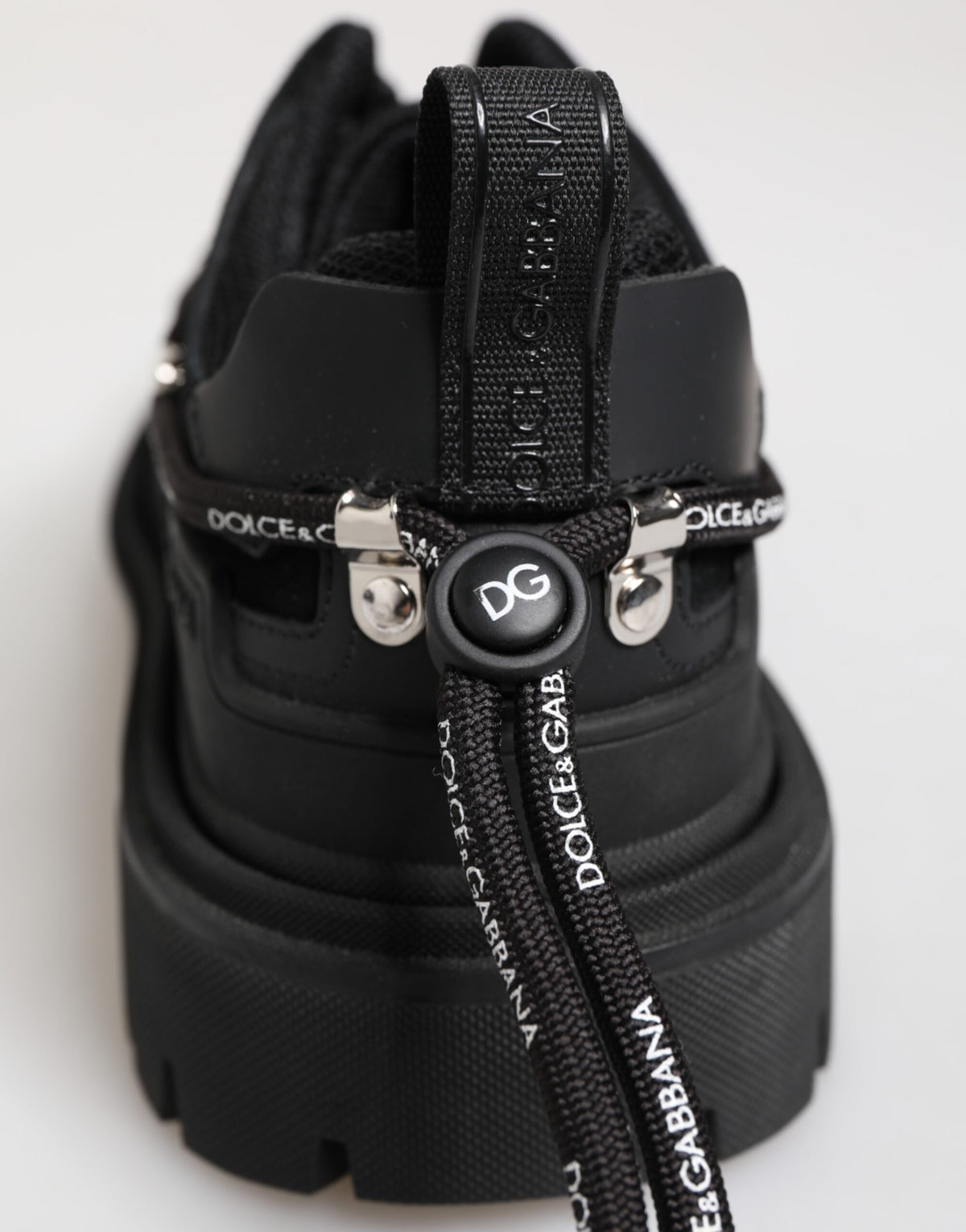 Dolce & Gabbana Black Low Top Lace Up Trekking Sneakers Shoes