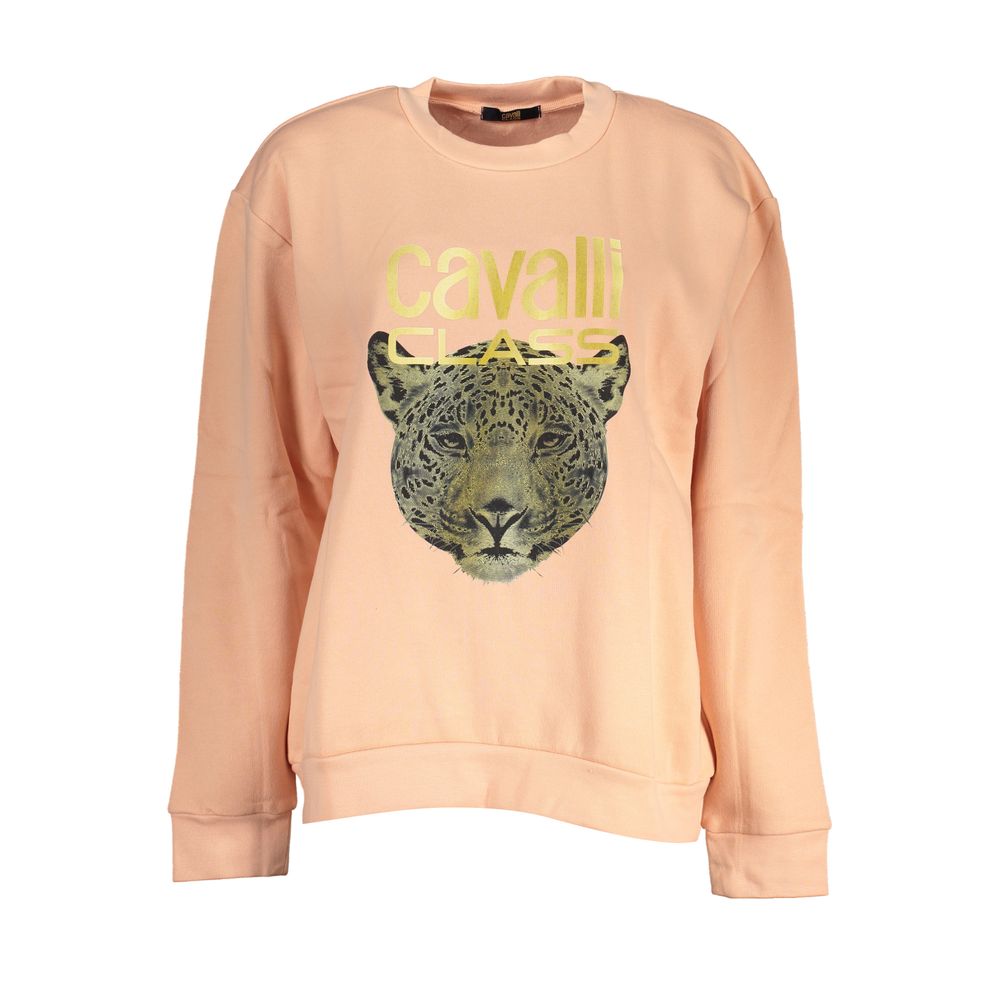 Cavalli Class Rosa Polyester Damen Sweatshirt