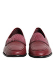 Dolce & Gabbana Burgunder Leder Formal Slip On Schuhe