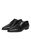 Dolce & Gabbana Schwarze Exotische Leder Schnürschuhe Derby