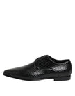 Dolce & Gabbana Schwarze Exotische Leder Schnürschuhe Derby