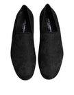 Dolce & Gabbana Schwarz Floral Brokat Loafers Männer Kleid Schuhe