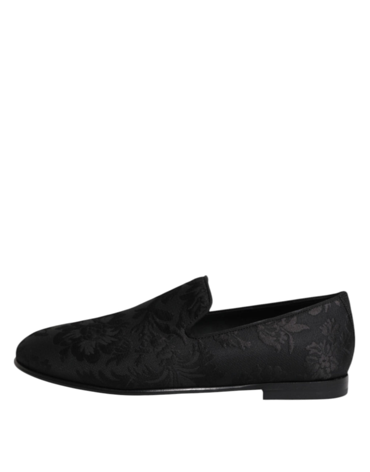Dolce & Gabbana Black Floral Brocade Loafers Men's Dress Shoes
