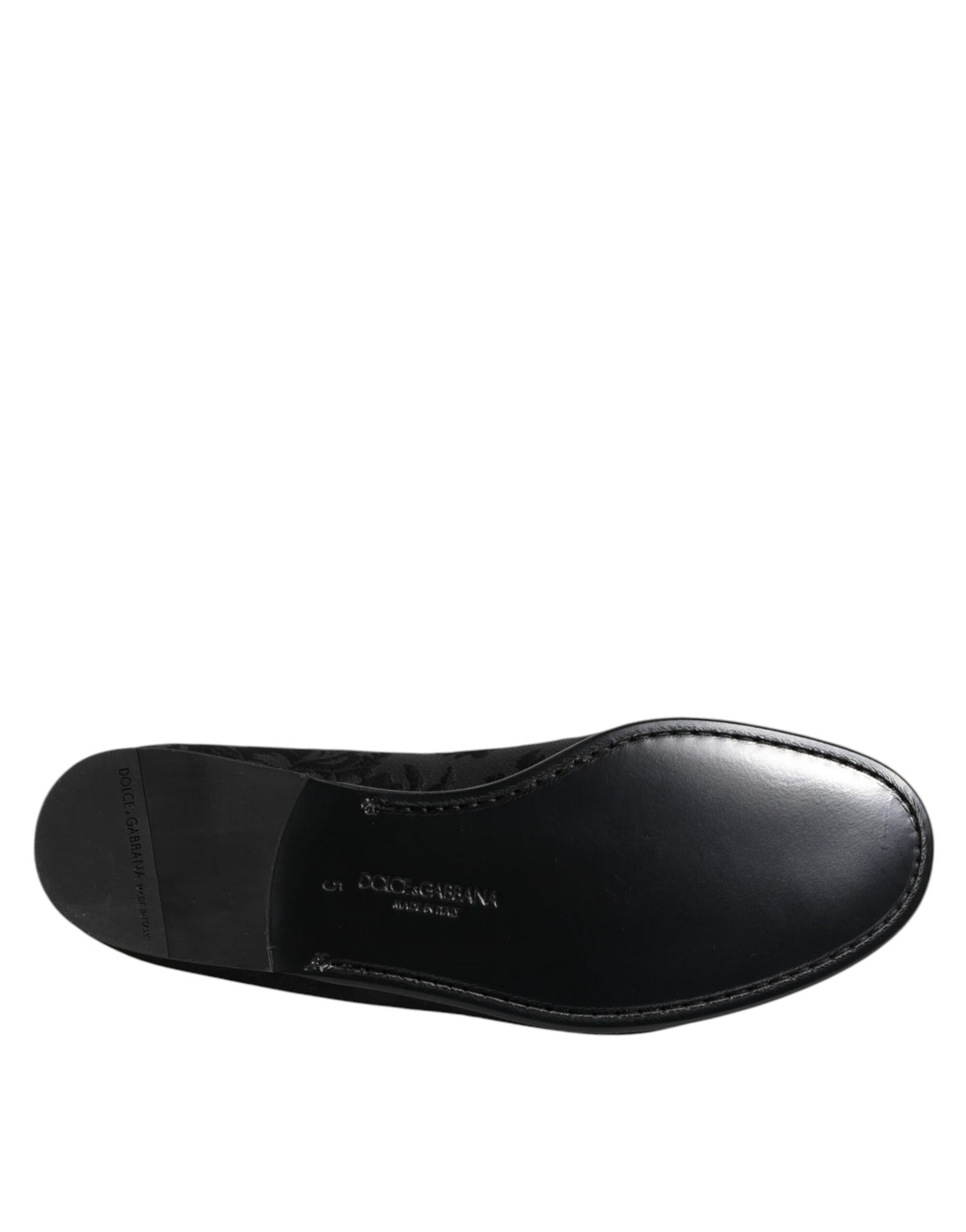 Dolce & Gabbana Black Floral Brocade Loafers Men's Dress Shoes