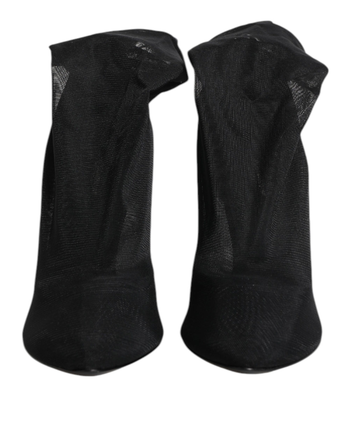 Dolce & Gabbana Black Silk Stretch Mesh Sock Boot Shoes