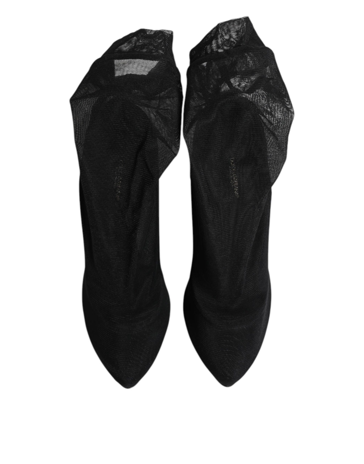 Dolce & Gabbana Black Silk Stretch Mesh Sock Boot Shoes