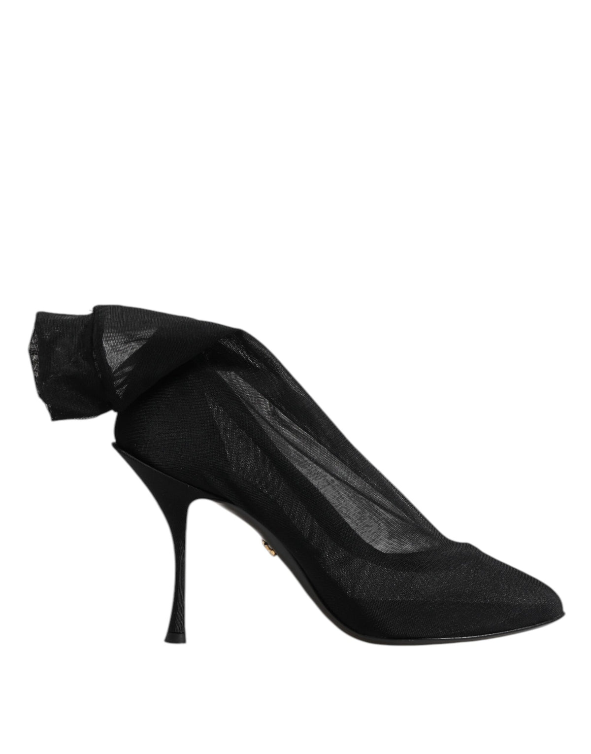 Dolce & Gabbana Black Silk Stretch Mesh Sock Boot Shoes