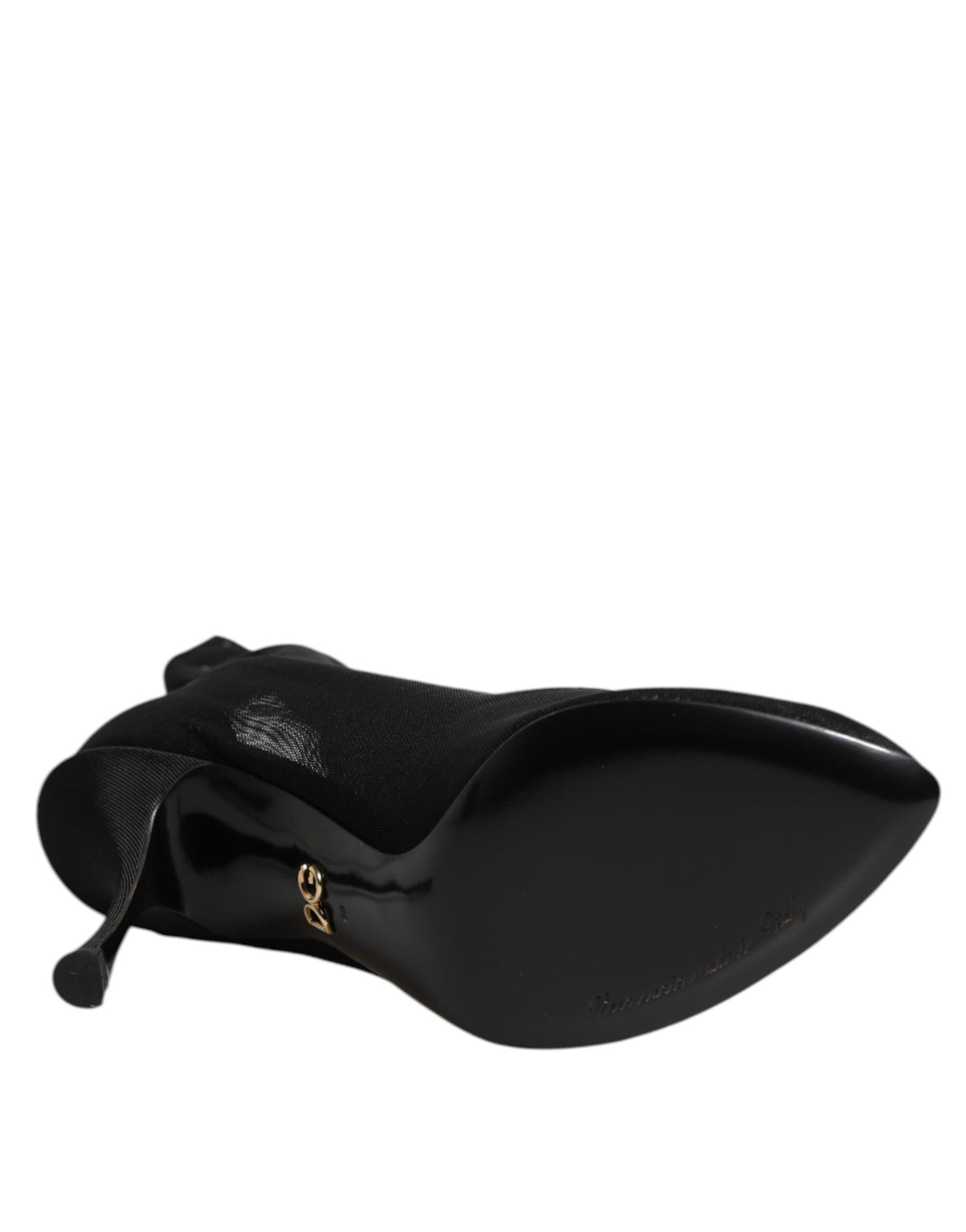 Dolce & Gabbana Black Silk Stretch Mesh Sock Boot Shoes