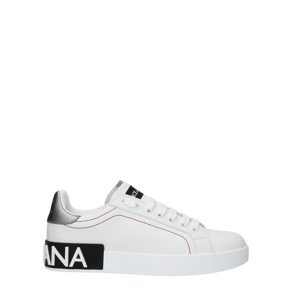 Dolce & Gabbana White Leather Low-Top Sneakers