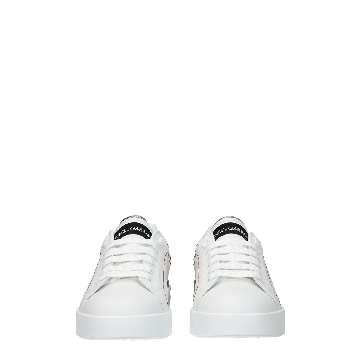 Dolce & Gabbana White Leather Low-Top Sneakers