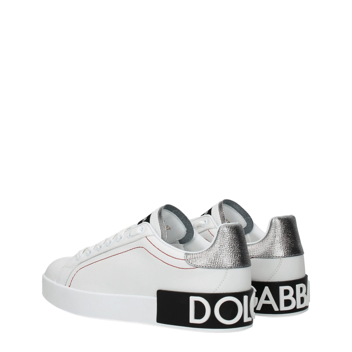 Dolce & Gabbana White Leather Low-Top Sneakers