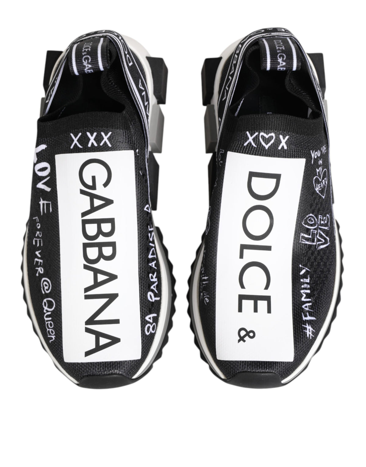 Dolce & Gabbana Schwarz Weiß Sorrento Low Top Sneakers Schuhe