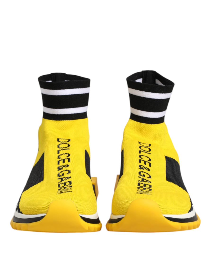 Dolce & Gabbana Yellow Black Sorrento Sock Sneakers Shoes