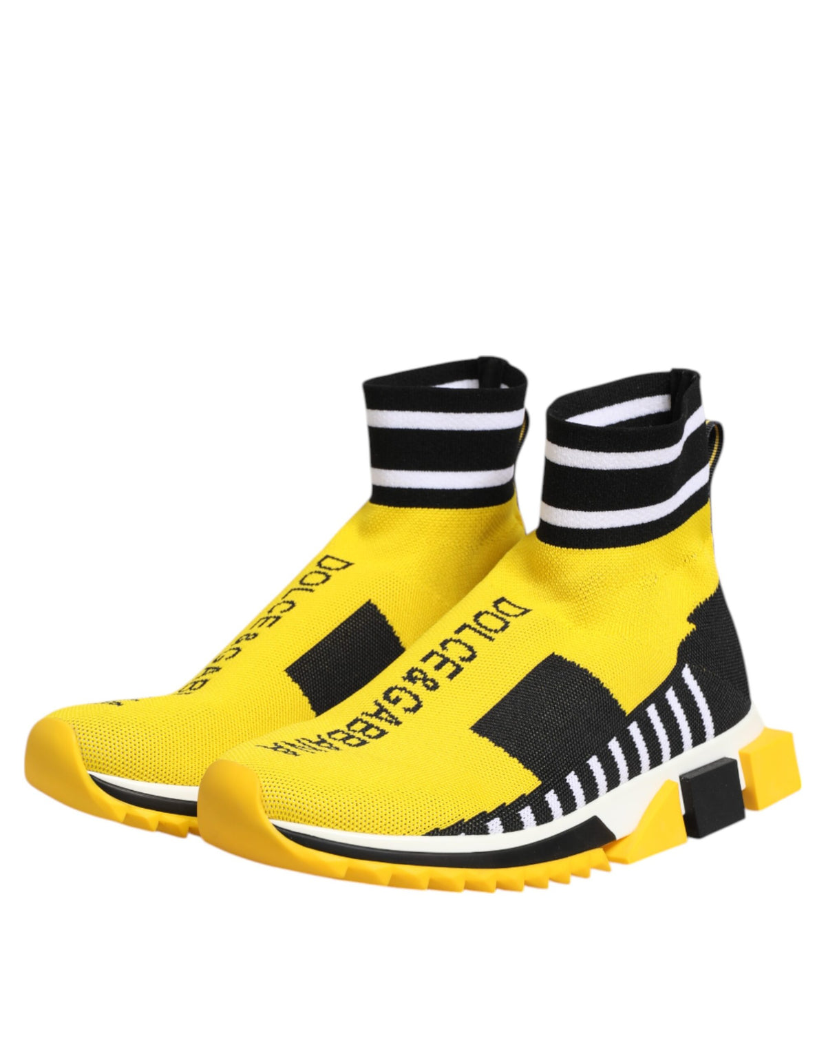Dolce & Gabbana Gelb Schwarz Sorrento Socken Sneakers Schuhe