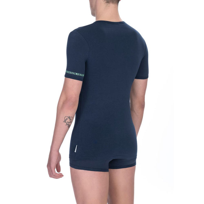 Bikkembergs Herren Doppelpack T-Shirt aus schwarzer Baumwolle