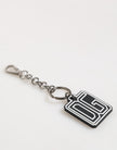 Dolce & Gabbana Schwarz Weiß DG Gummi Logo Silber Herren Schlüsselanhänger