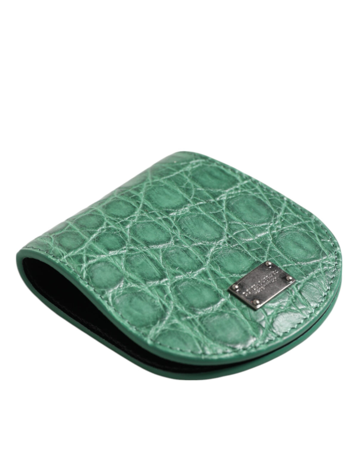Dolce & Gabbana Green Exotic Skin Coin Condom Case Holder Pouch Wallet