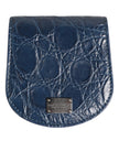 Dolce & Gabbana Blaue exotische Haut Münz-Kondom-Etui Halter Tasche Portemonnaie