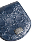Dolce & Gabbana Blaue exotische Haut Münz-Kondom-Etui Halter Tasche Portemonnaie
