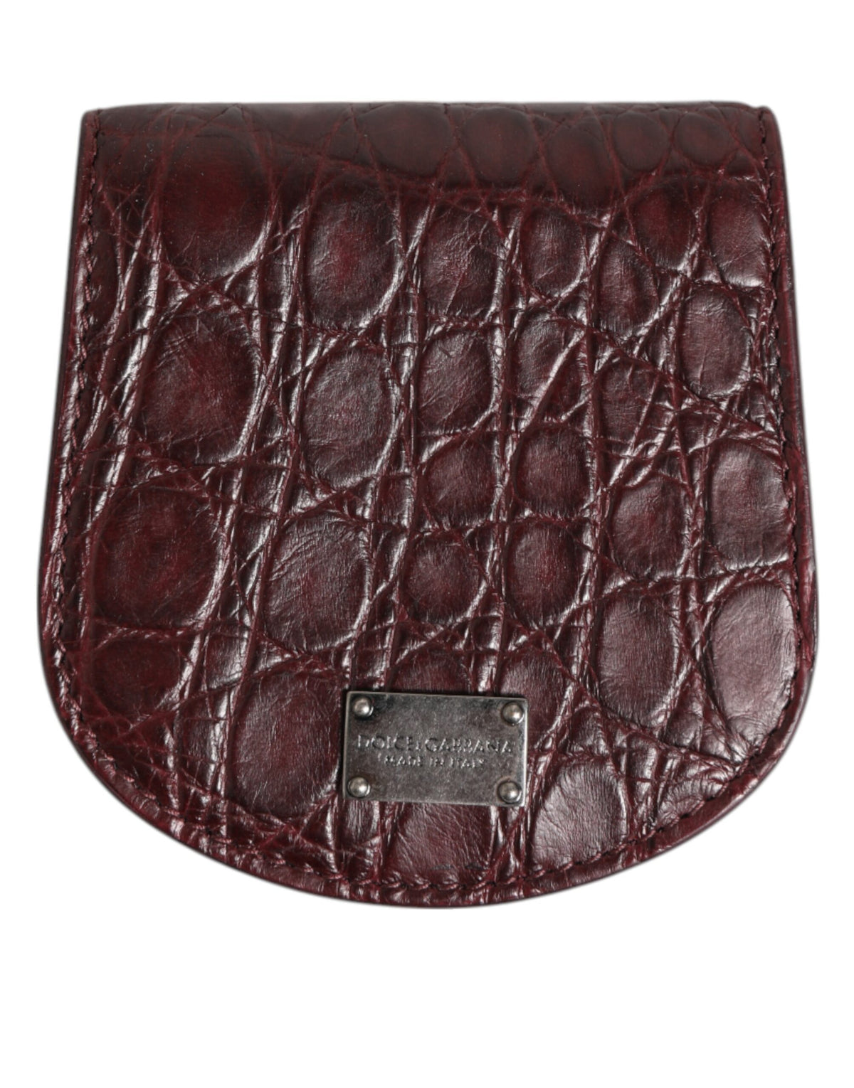 Dolce & Gabbana Burgundy Exotic Skin Coin Condom Case Holder Pouch Wallet