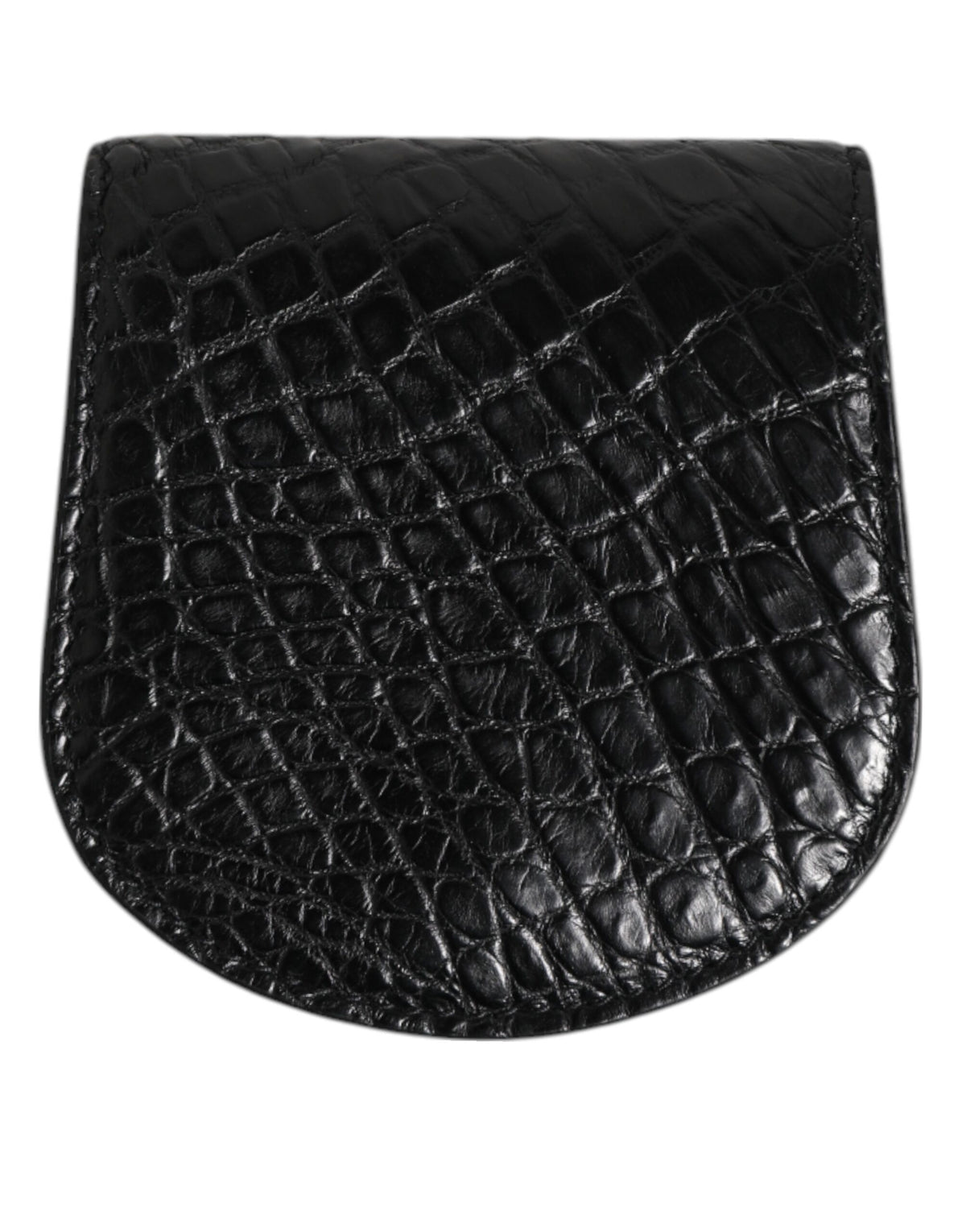 Dolce & Gabbana Black Exotic Skin Coin Condom Case Holder Pouch Wallet