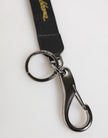 Dolce & Gabbana Schwarz Gelb Polyester DG Logo Silber Schlüsselanhänger