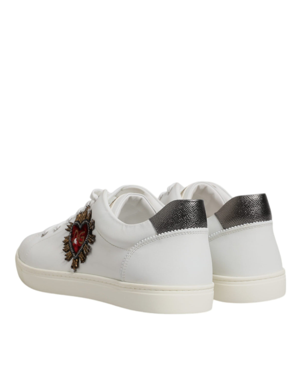 Dolce & Gabbana White Sacred Heart Men's Low Top Sneakers Shoes