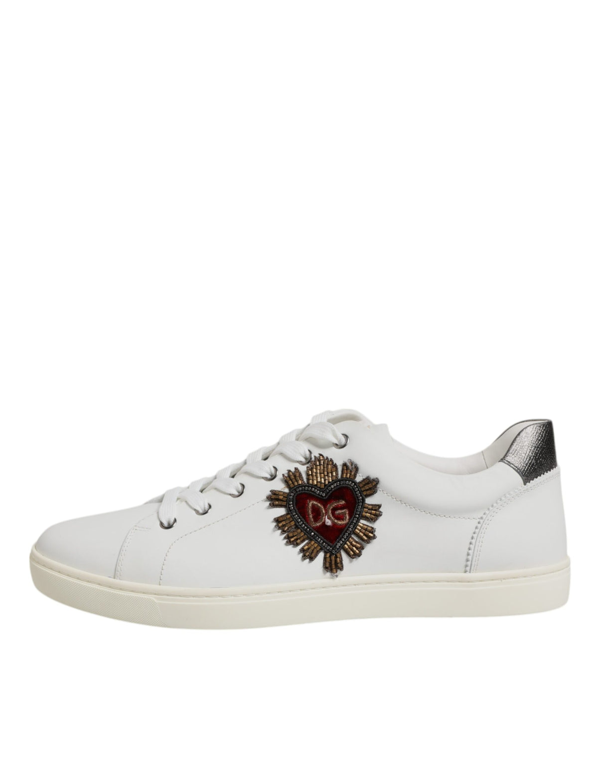 Dolce & Gabbana White Sacred Heart Men's Low Top Sneakers Shoes