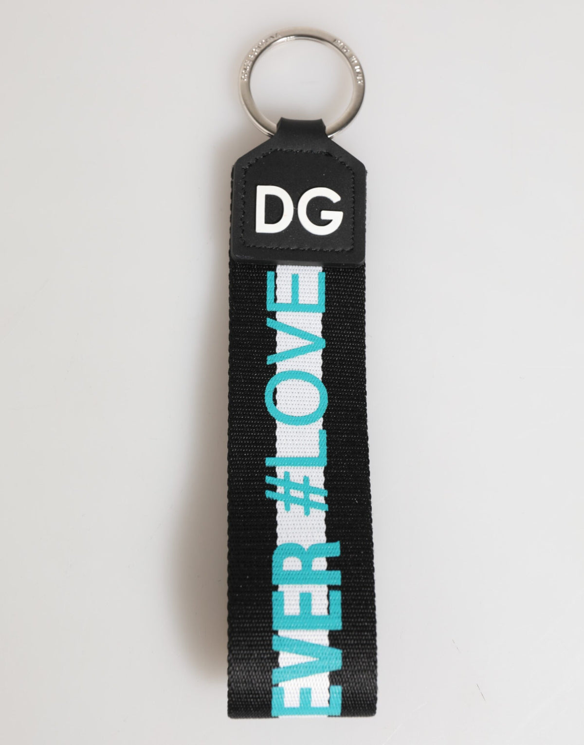 Dolce & Gabbana Multicolor Logo Polyester Keychain with Brass Holder