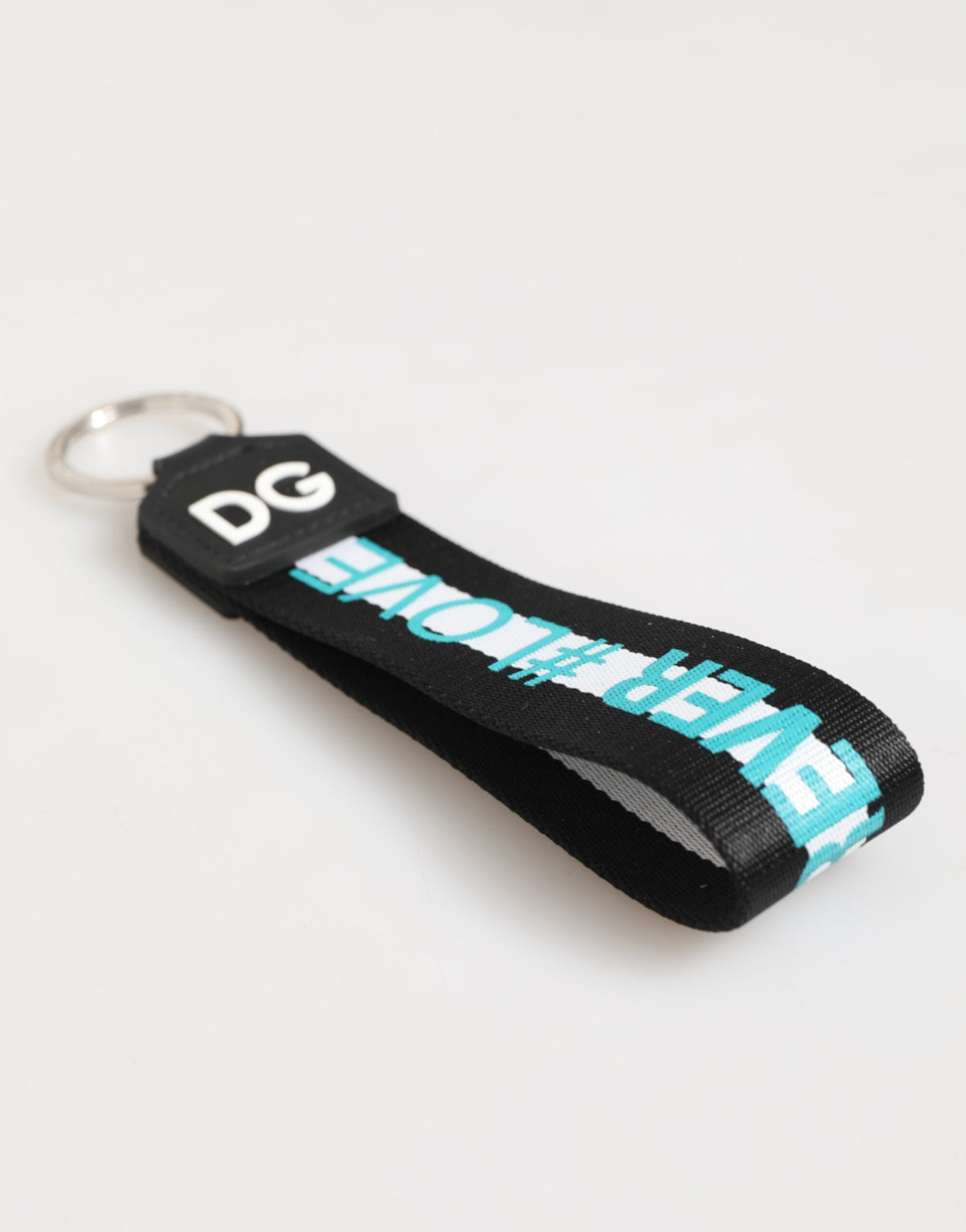 Dolce & Gabbana Multicolor Logo Polyester Keychain with Brass Holder