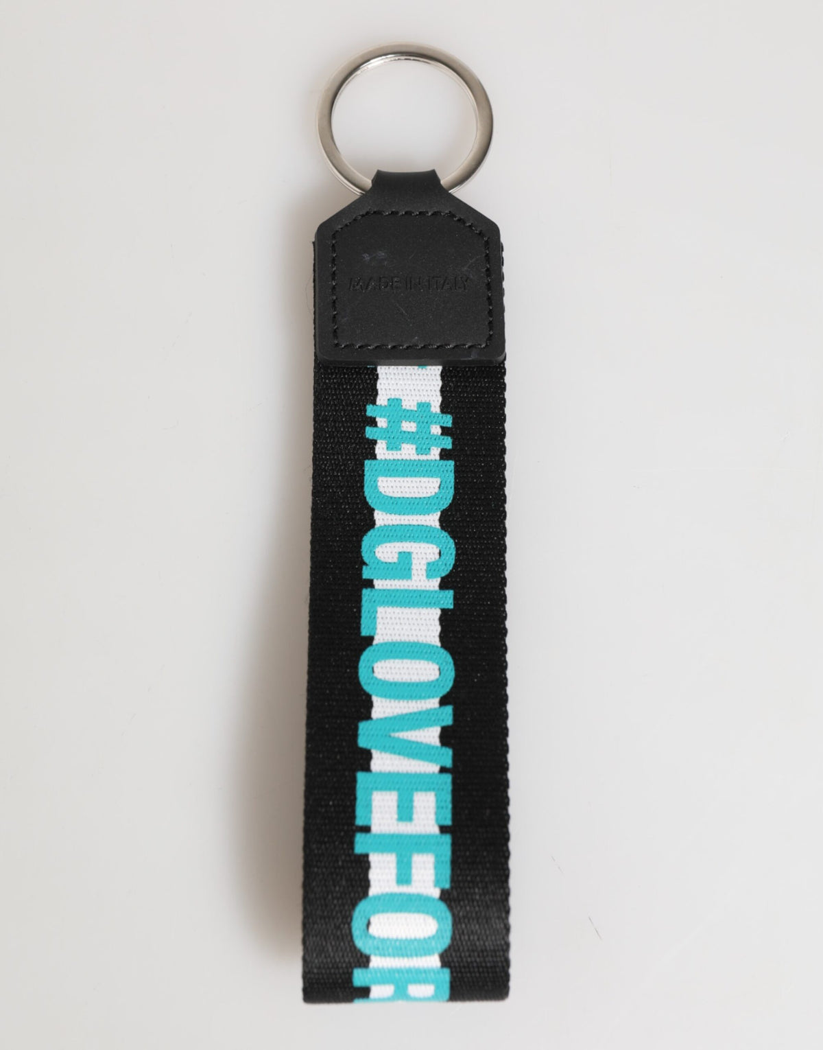 Dolce & Gabbana Multicolor Logo Polyester Keychain with Brass Holder