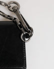 Dolce & Gabbana Schwarzes Cavallo Leder Portemonnaie Kette Druckknopf Zweifach gefalteter Kartenhalter