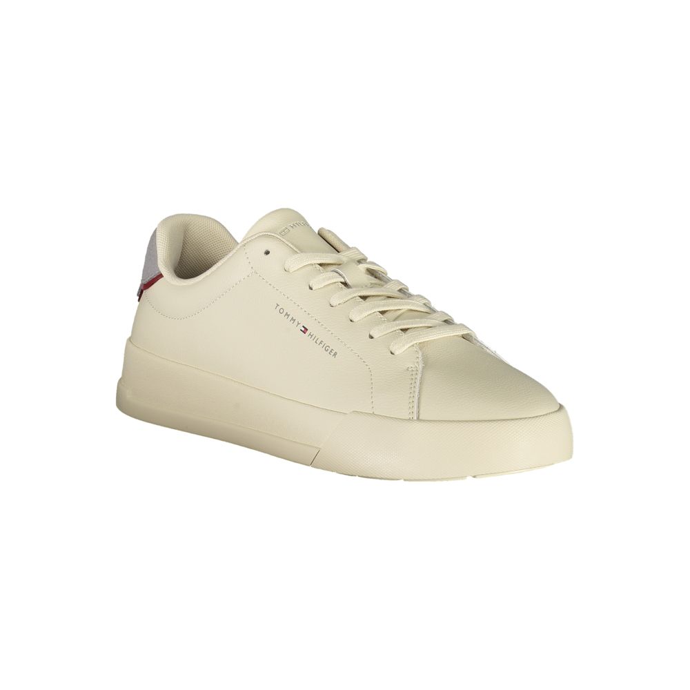 Tommy Hilfiger Men's Beige Polyurethane Sneakers
