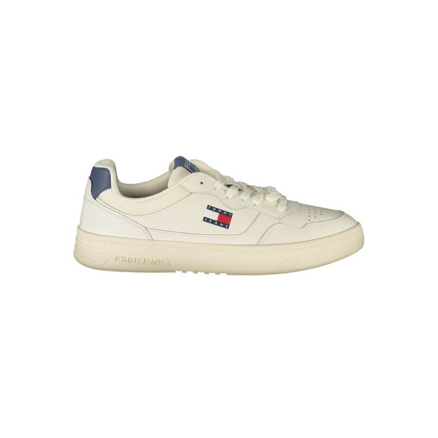 Tommy Hilfiger White Polyurethane Men's Sneakers